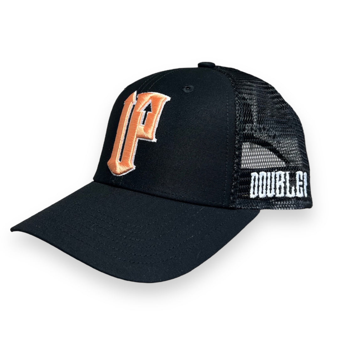 Double Up Black Streetwear Trucker Cap