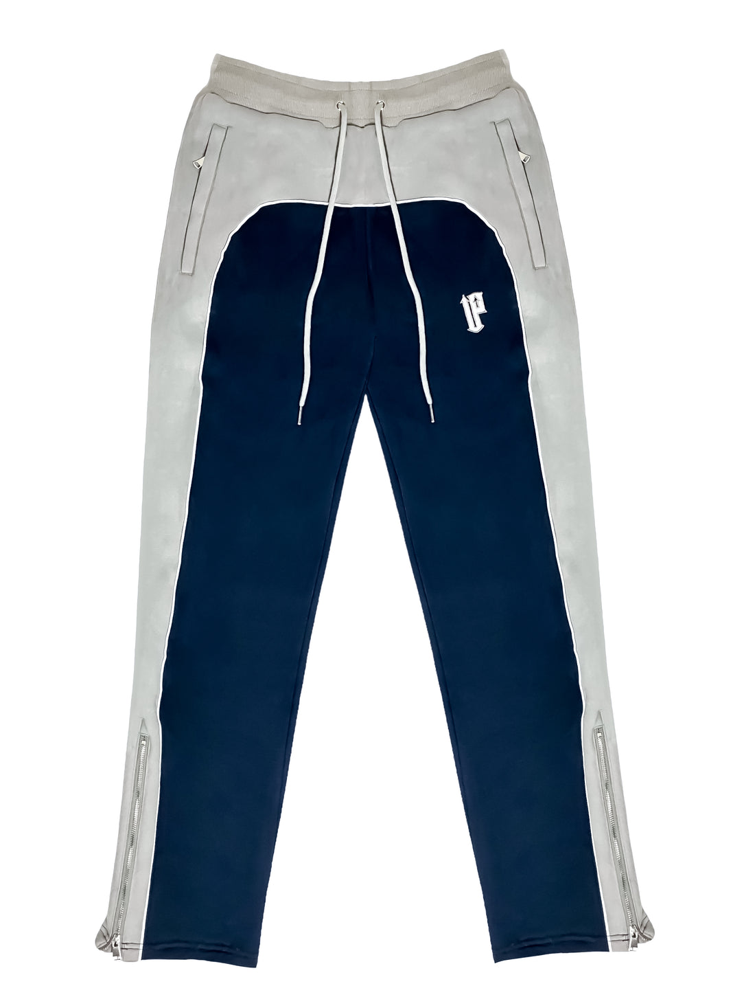 Front of Navy and Grey Heavyweight Joggers