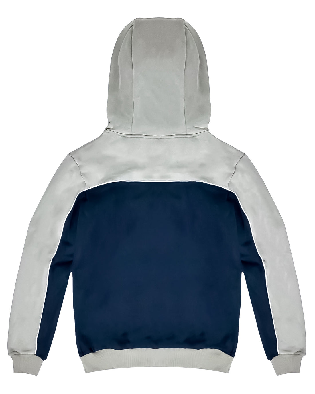 Back of Blue and Grey Two Tone Heavyweight Zip Up Hoodie