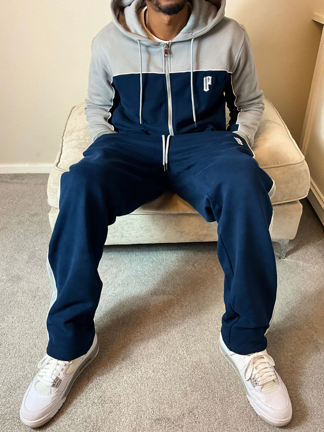Streetwear Grey and Navy Joggers