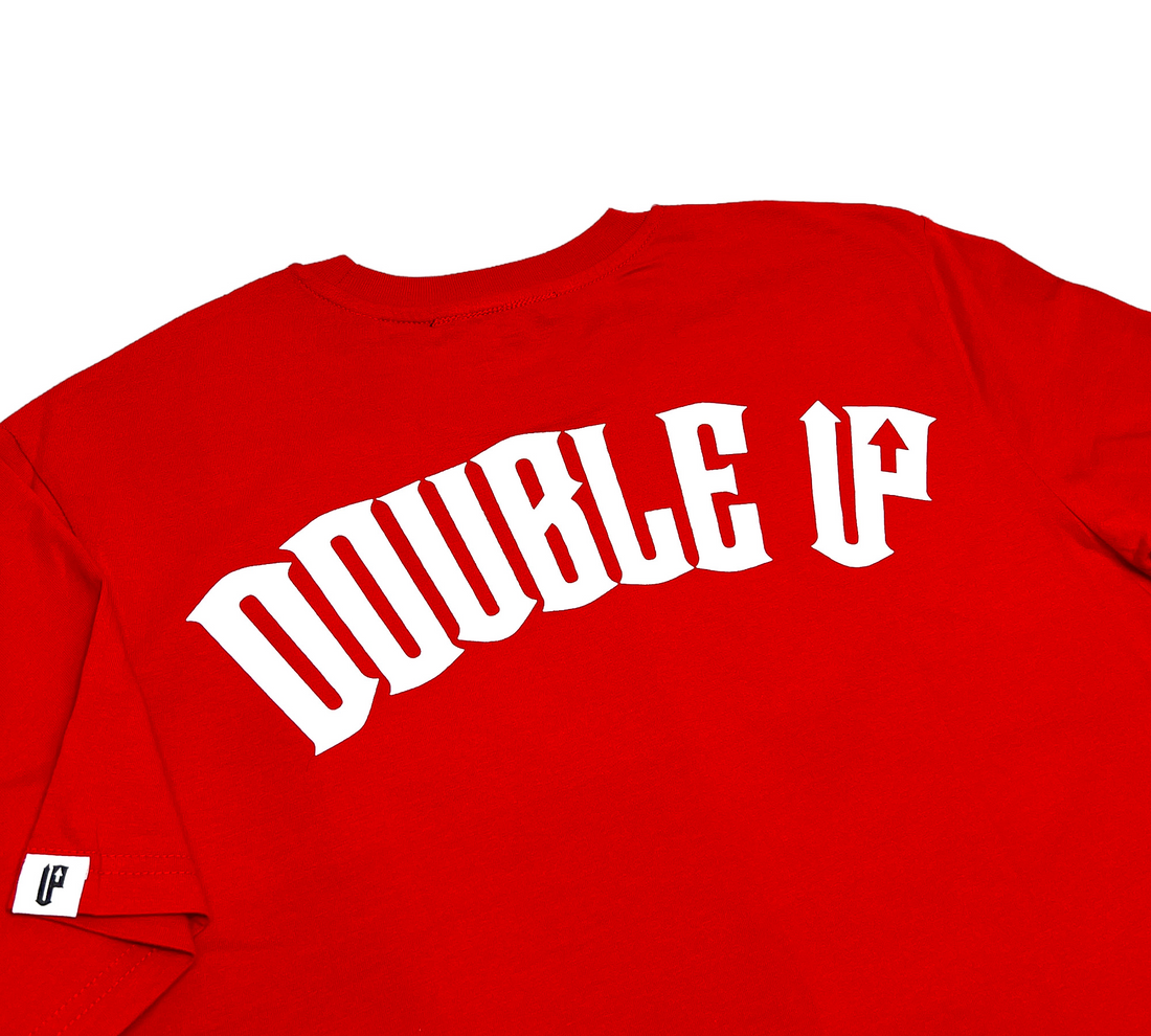 Double Up Arched T-Shirt - Red/White