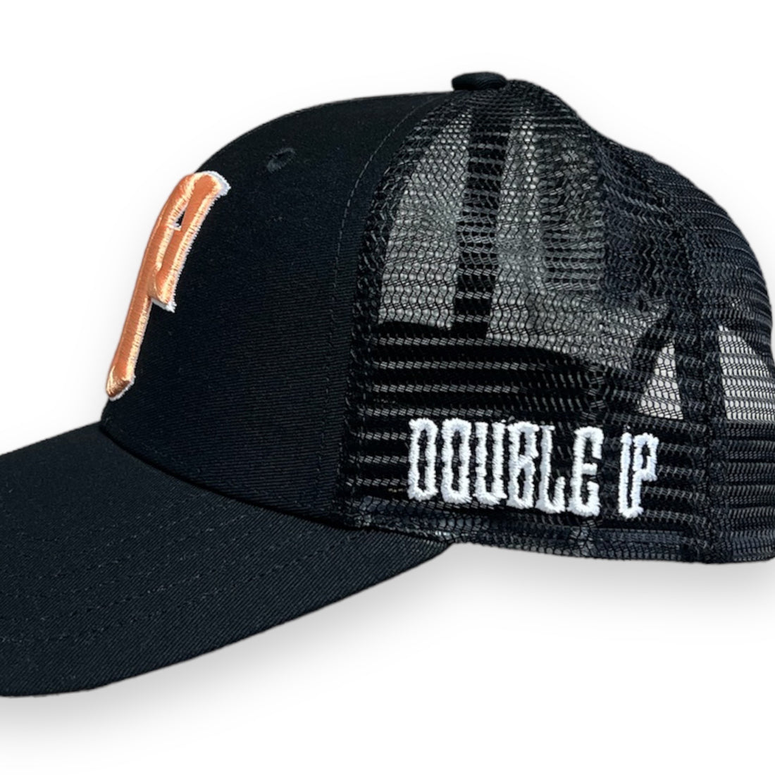 Double Up Black Streetwear Trucker Cap