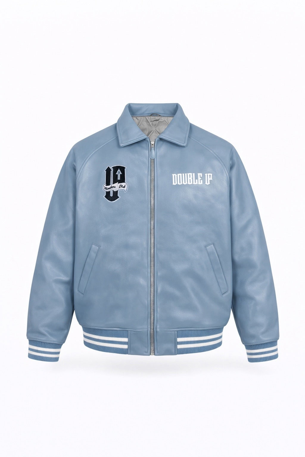 Double Up Grey Varsity Jacket – Pearl Lining