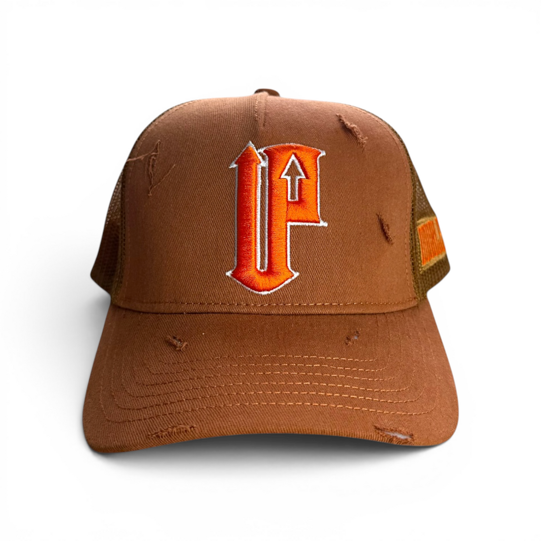 Burnt Orange Distressed Trucker Cap