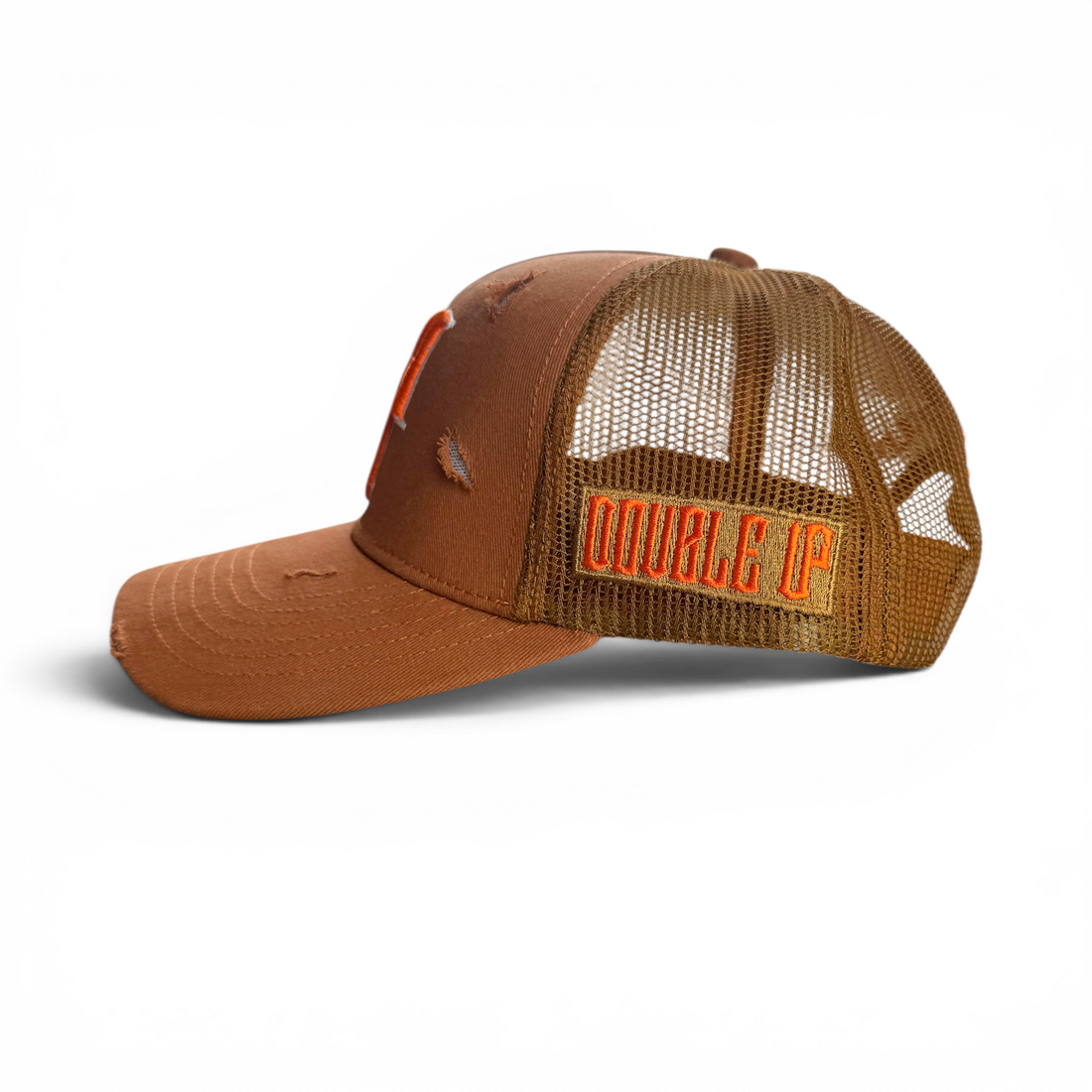 Burnt Orange Distressed Trucker Cap