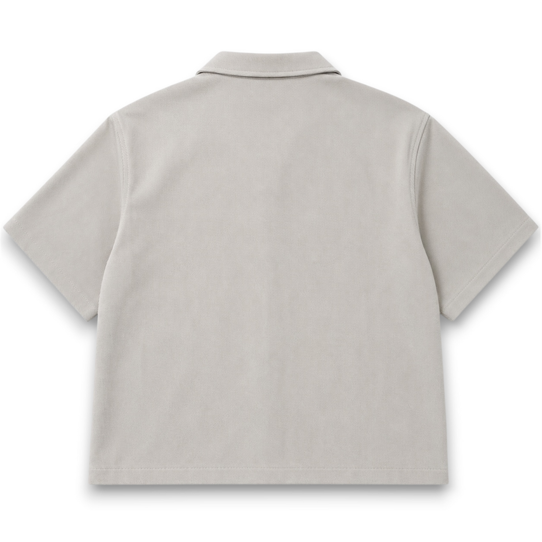 Light gray short-sleeve shirt on a white background