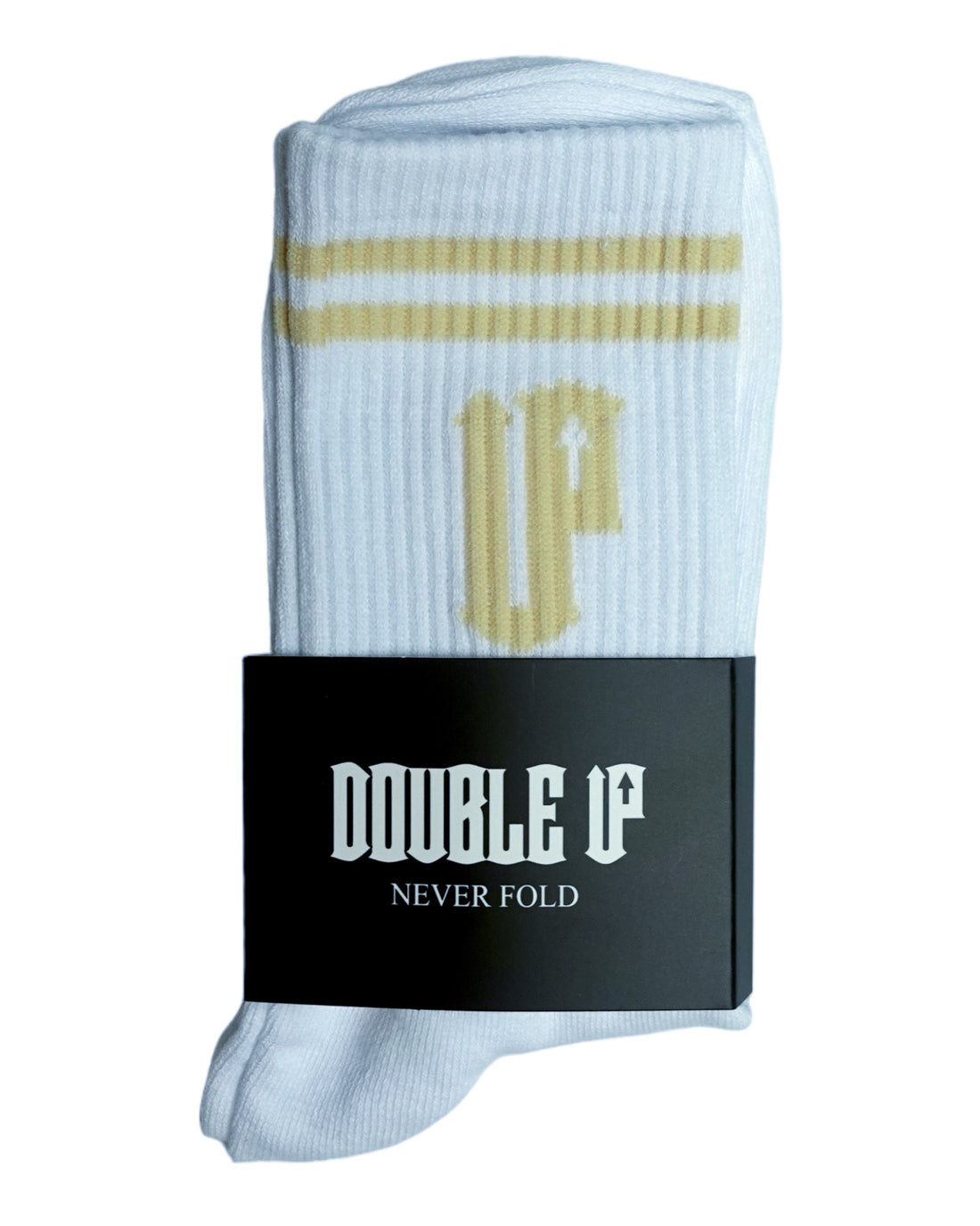 Double Up Socks - White/Canary Cream