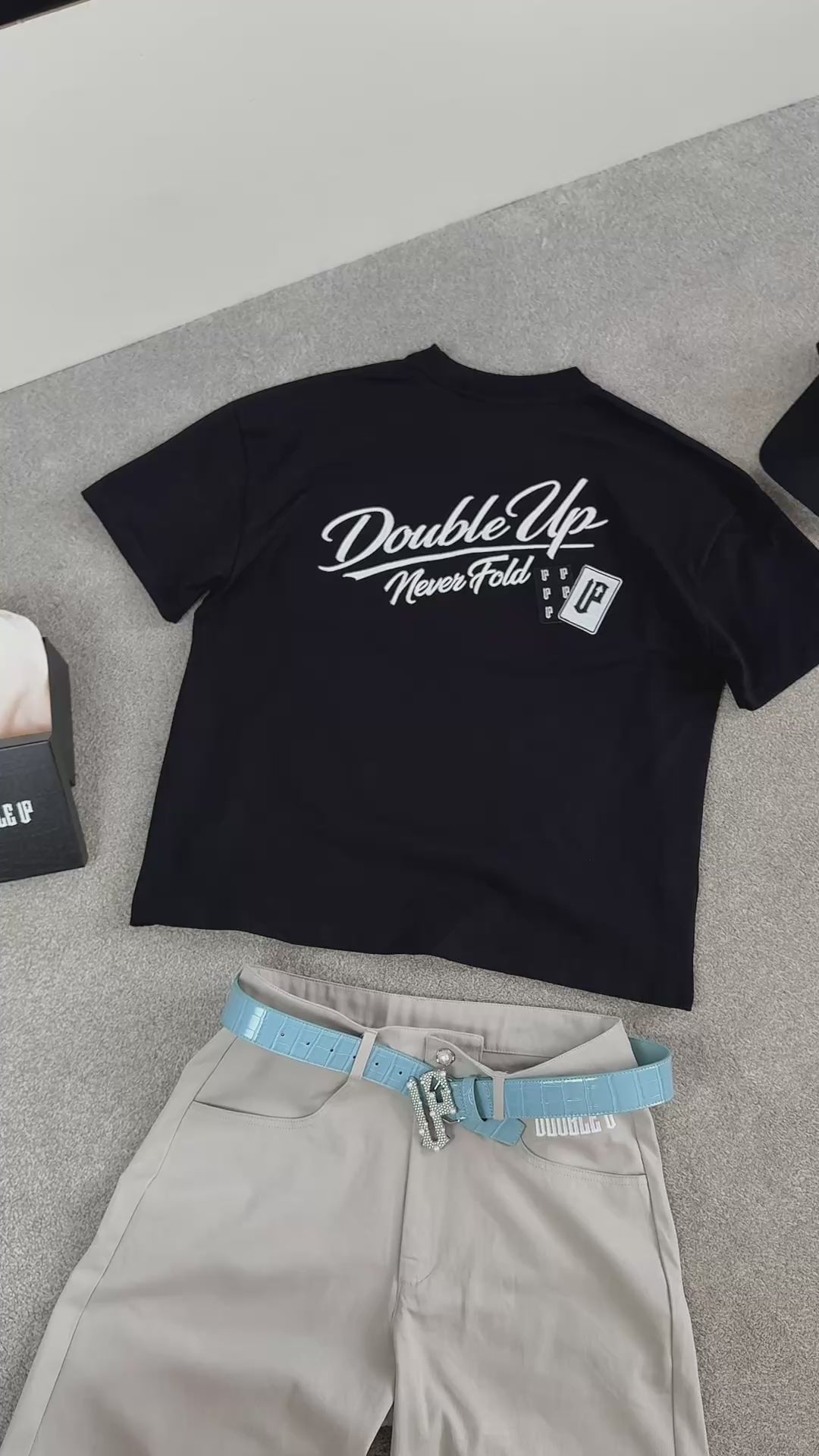 Never Fold Cards Embroidered Tee – Black