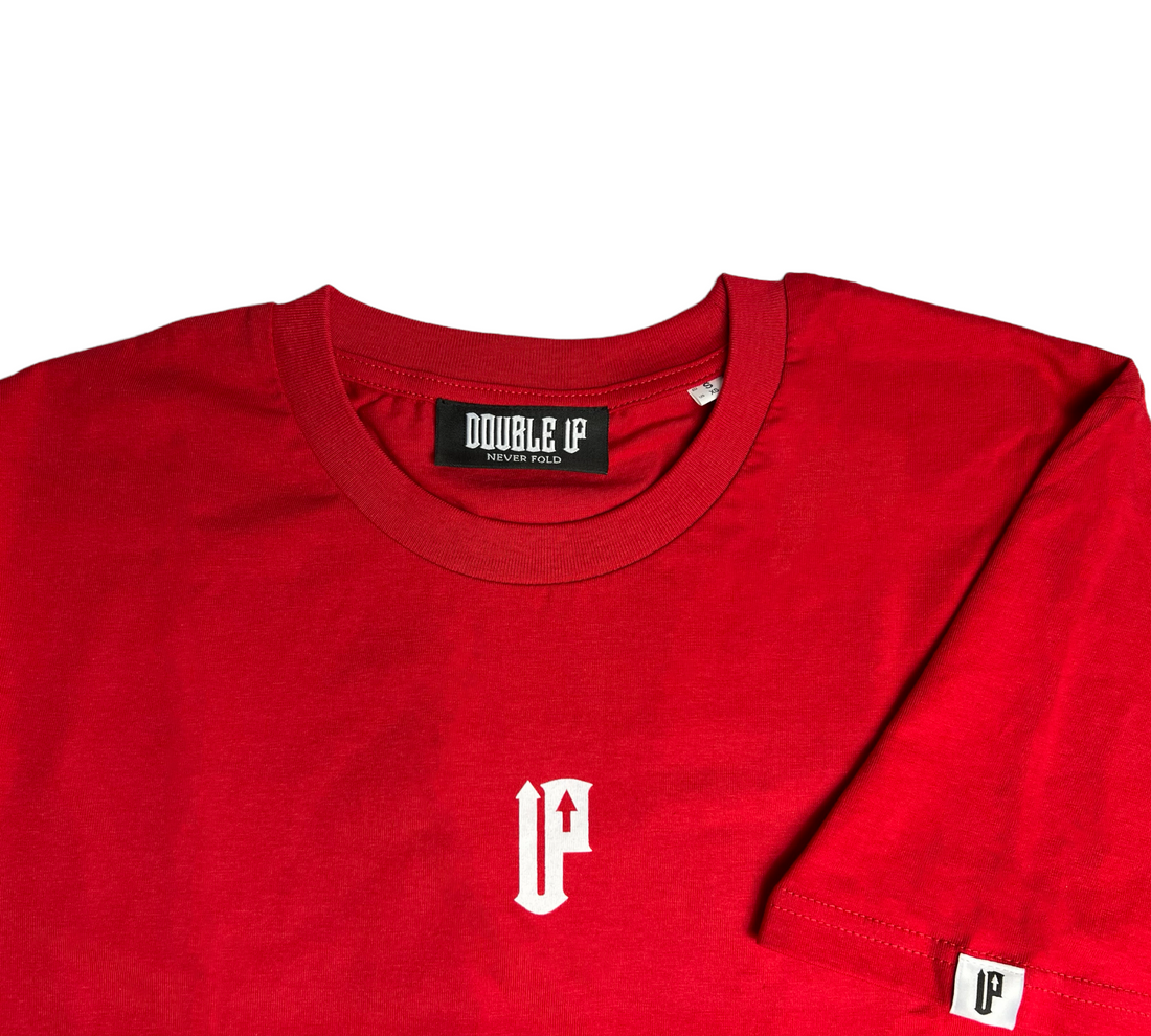 Double Up Arched T-Shirt - Red/White